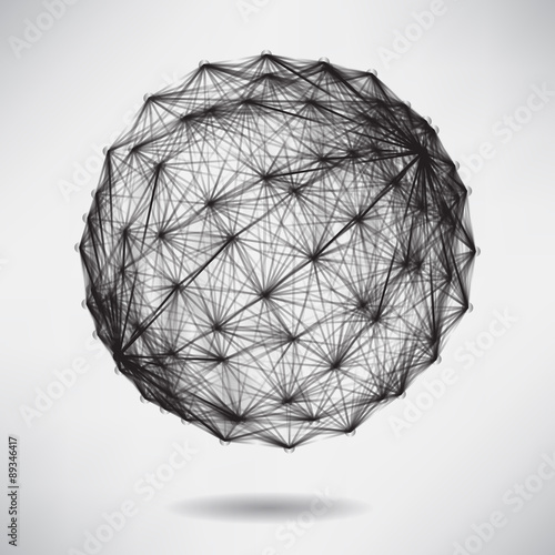 Abstract background with black sphere on theme digital technolog