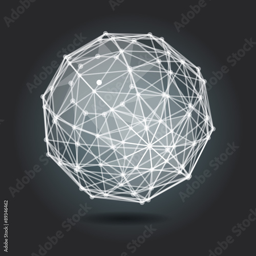 Abstract background with white sphere on theme digital technolog