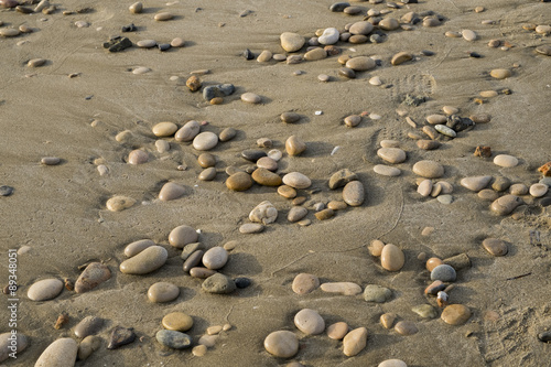 Stones and sand beach