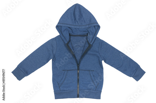 baby blue jacket with a hood isolated