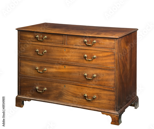 Old original vintage wooden chest of drawers