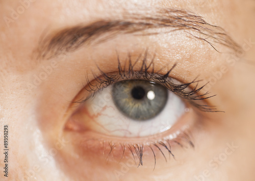 Closeup shot of woman eye with makeup