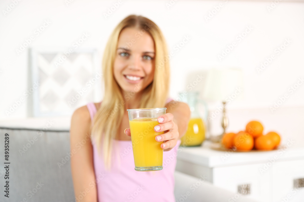 Young beautiful woman with fresh juice Young beautiful woman with fresh juice
