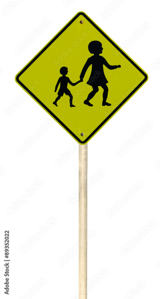 Children crossing roadsign isolated on white background Children crossing roadsign isolated on white background