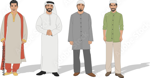 Group of four Muslim men photo
