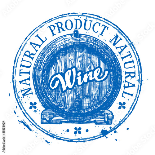 wine vector logo design template. oak barrel or drink