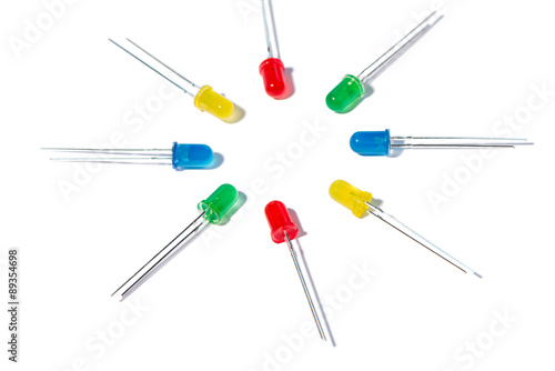 Parts of an Light Emitting Diode on white background