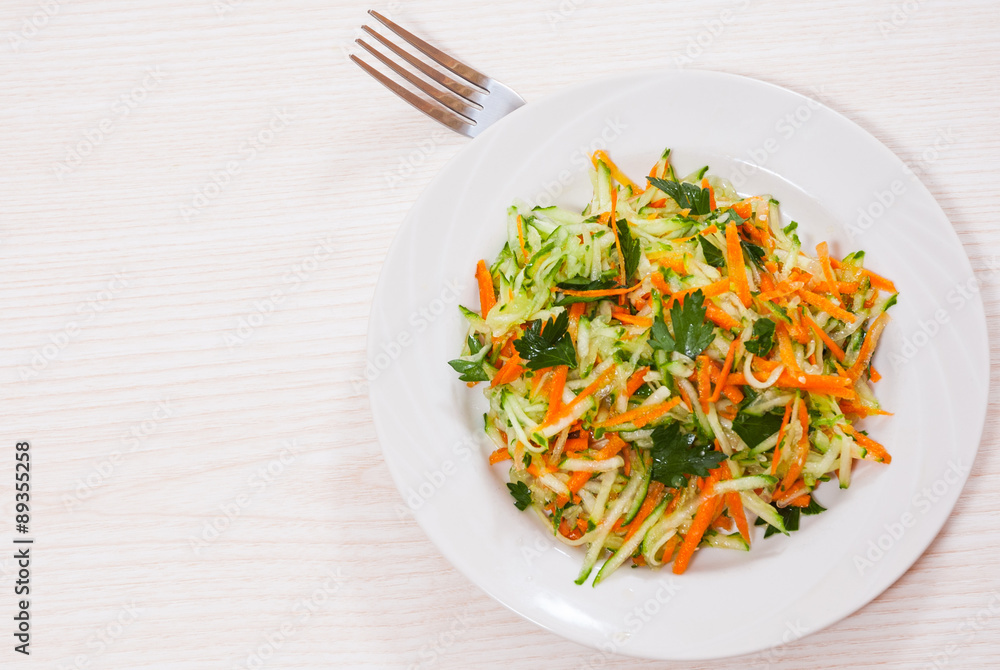 fresh vegetables salad with cucumber and carrot fresh vegetables salad with cucumber and carrot