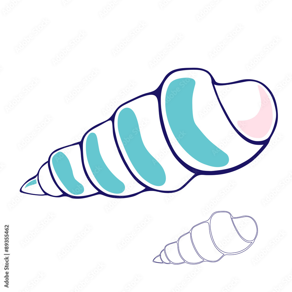 abstract sea shell silhouette isolated on white background hand drawn vector abstract sea shell silhouette isolated on white background hand drawn vector