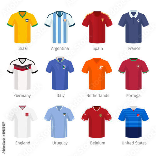 Soccer uniform or football of national teams