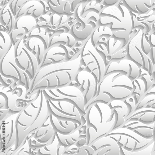 Seamless floral pattern with shadow