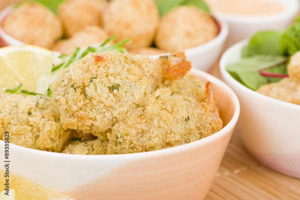 Crispy Butterfly Prawns - Garlic filled prawns, breaded and deep fried.
Crispy Butterfly Prawns - Garlic filled prawns, breaded and deep fried.