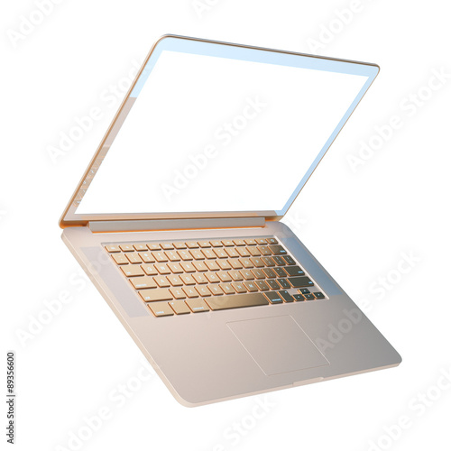 Wallpaper Mural Golden anodize laptop isolated on white Torontodigital.ca