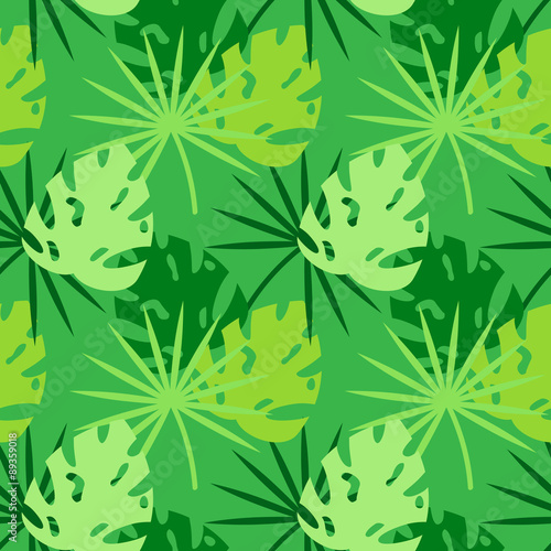 palm leaves silhouette pattern green