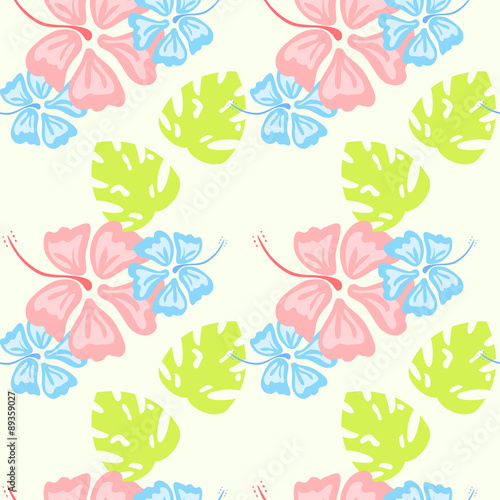 hibiscus pattern pastel