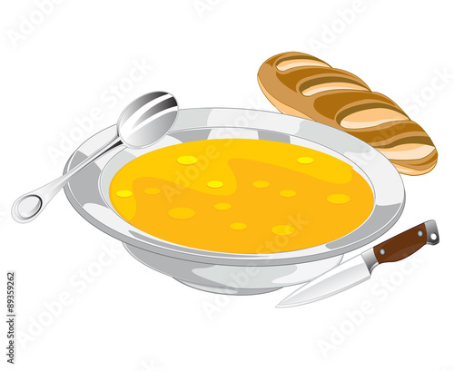 Plate with soup