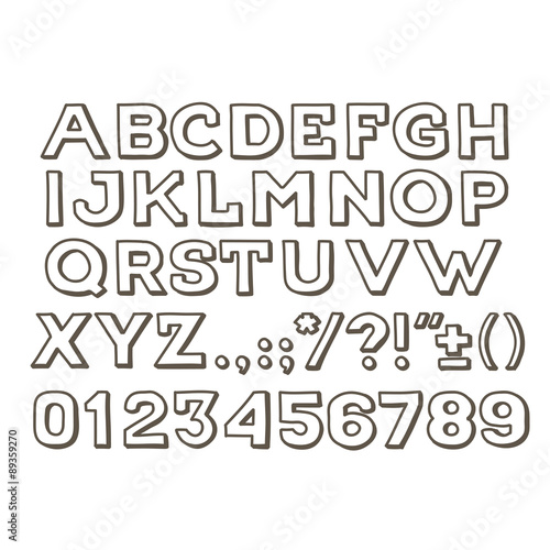 Hand drawin Handmade vintage alphabet handwritting abc vector