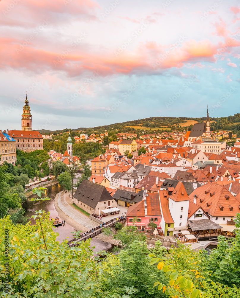 Fototapeta premium Cesky Kromlov, Czech Republic. Image of Cesky Krumlov, located i
