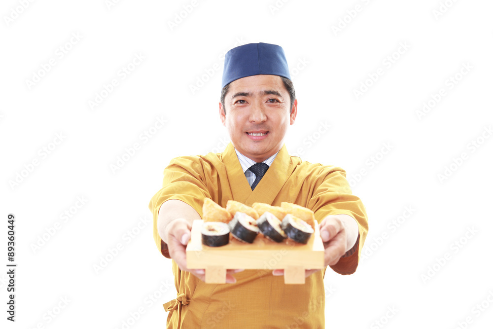 笑顔の寿司職人