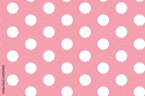 Big white polka dots on pink background seamless pattern