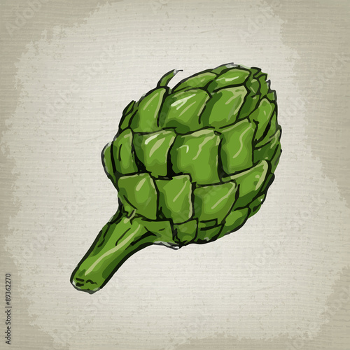 A vector drawing of an artichoke