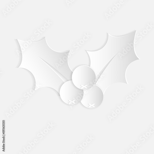 holly paper symbol vector for christmas design