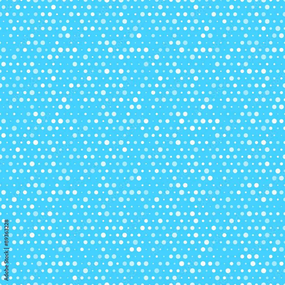 Cute blue and white dotted vector seamless pattern.