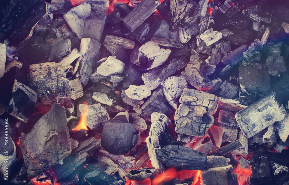 red embers in the grill, background red embers in the grill, background
