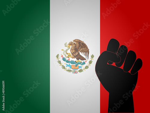 Mexican Flag with Protest Sign EPS10
