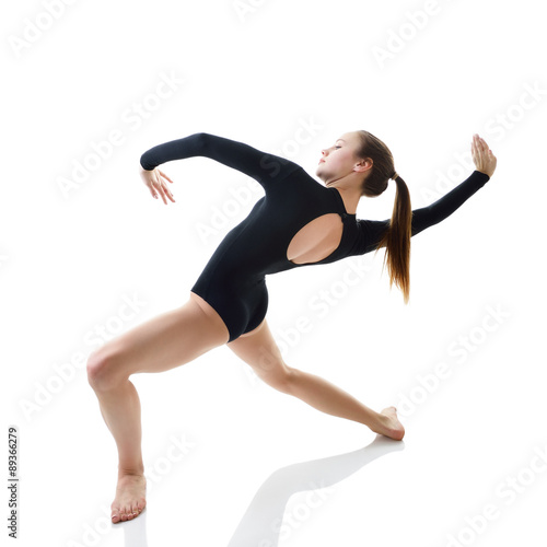 Dancing girl, over white