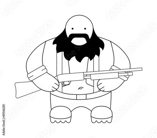 Fat redneck illustration. Contour