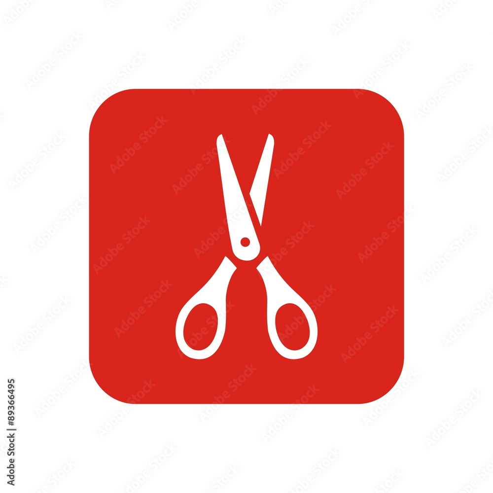 Icono tijeras rojo cuadro Icono tijeras rojo cuadro