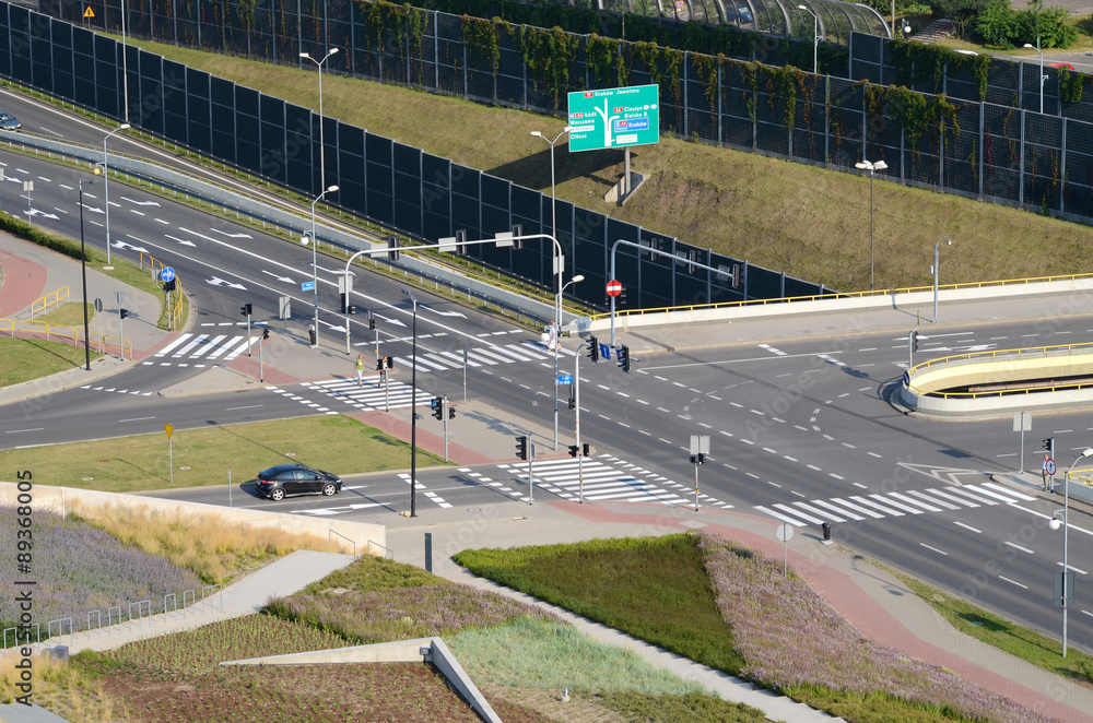 Crossroad in Katowice (Poland)