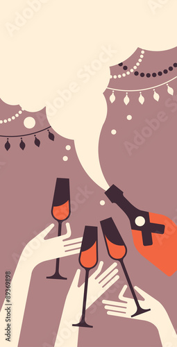 Composition with Champaign glasses