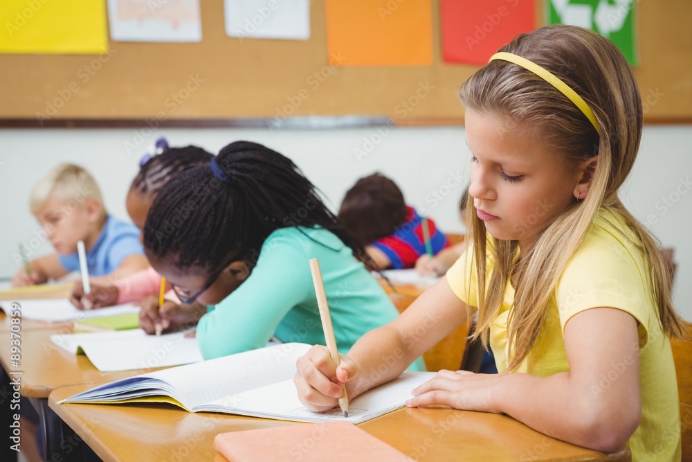 Pupils working at school work Pupils working at school work