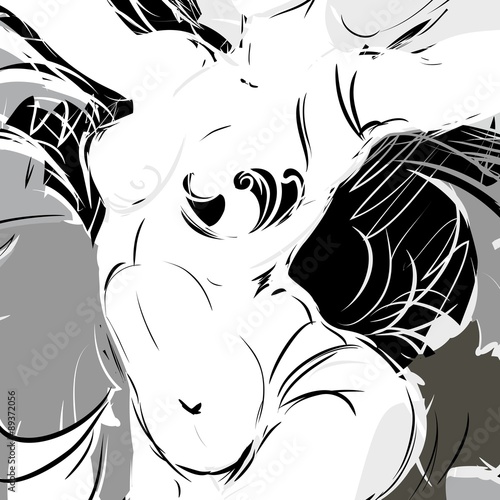 Sketch of woman torso