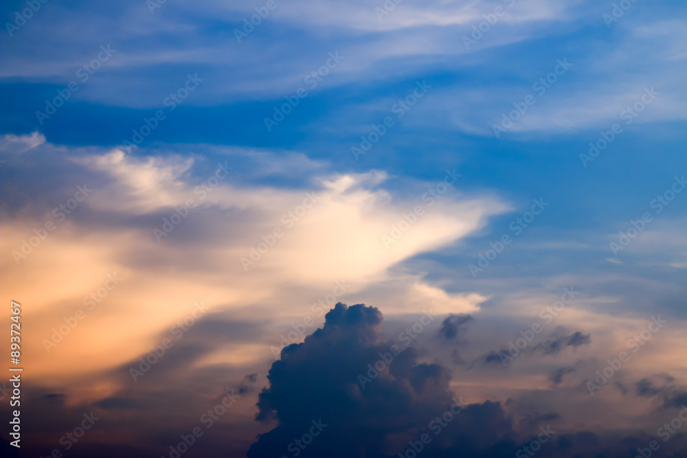 clouds on sky in the evening clouds on sky in the evening