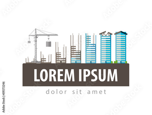 construction site vector logo design template. building, build