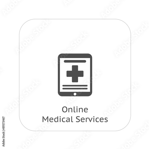 Online Medical Services Icon. Flat Design.