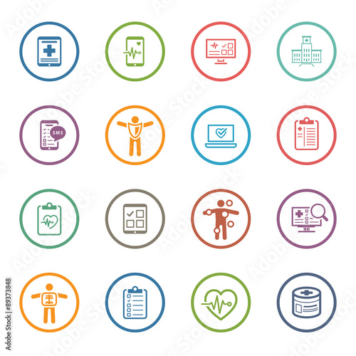 Medical & Health Care Icons Set. Flat Design.