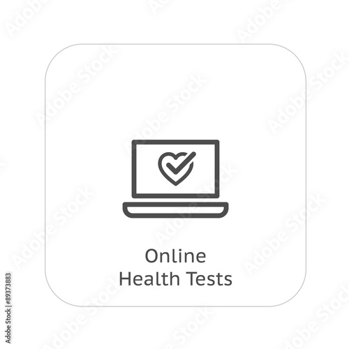 Online Health Tests and Medical Services Icon. Flat Design.