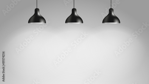 Photorealistic bright stage with projectors. Presentation vector