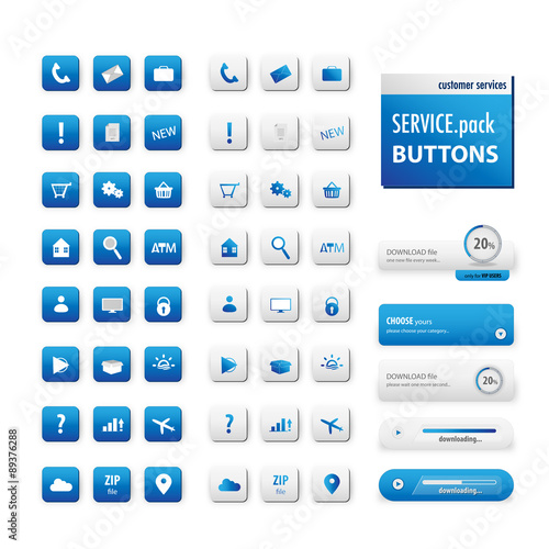 Blue square classics buttons