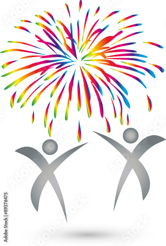 Menschen, Feuerwerk, Explosion, Logo