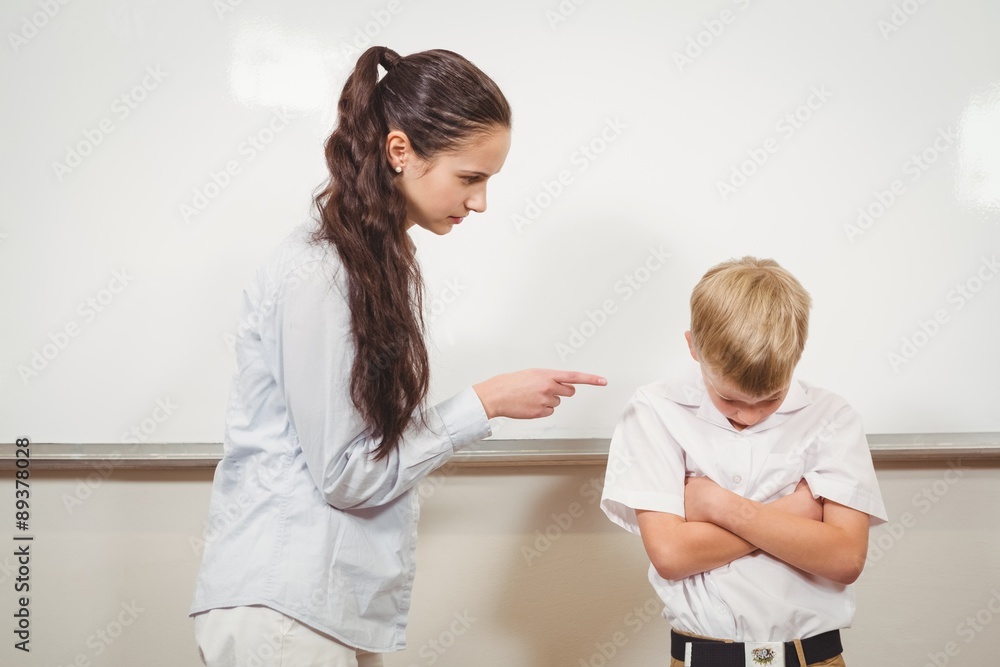 Teacher punishing the bold student Teacher punishing the bold student