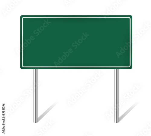 green blank information traffic sign