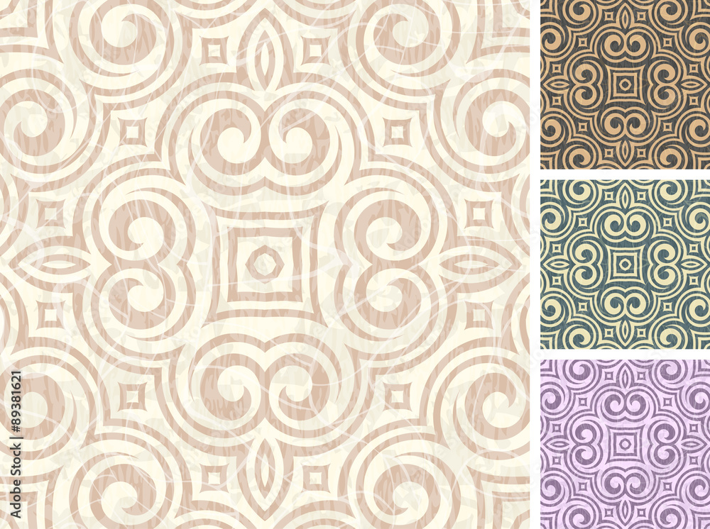 Set of 4 floral seamless patterns. Set of 4 floral seamless patterns.