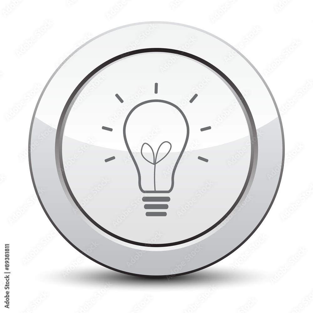 Light bulb vector. silver button Light bulb vector. silver button