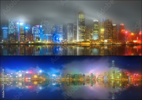 Set from views of Hong Kong and Financial district