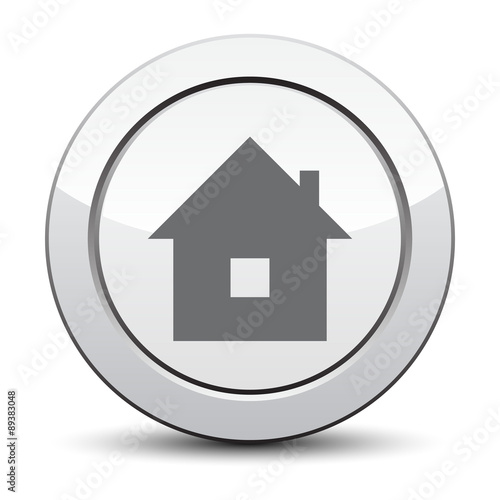 home icon, silver button. eps 10